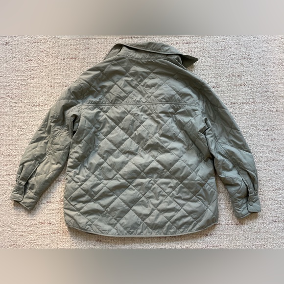 Abercrombie & Fitch Oversized Sage Green Quilted Shaket - Size Small - Picture 3 of 5